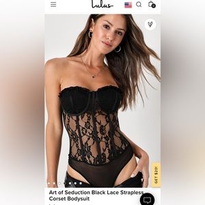 NWT Lulus Lace Corset Bodysuit